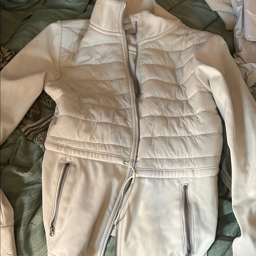 Women's White Quilted Jacket